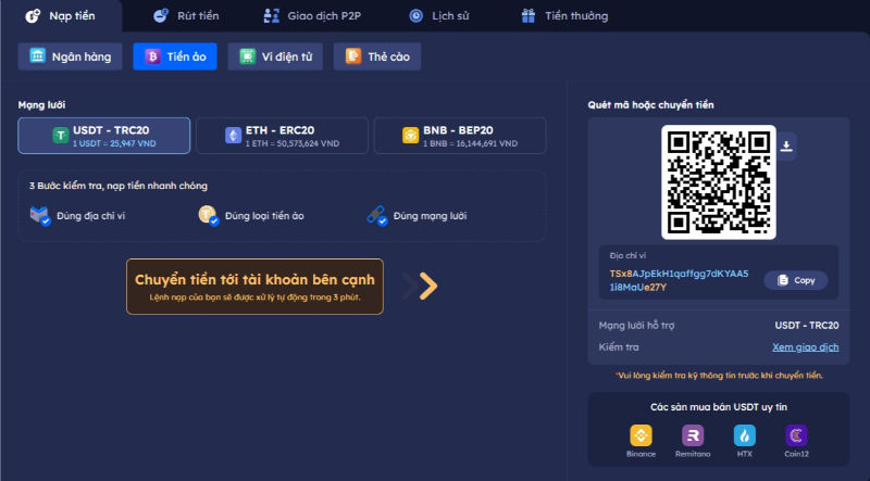 Nạp rút tiền Blue88