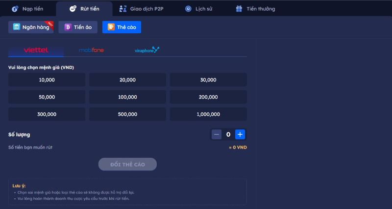 Nạp rút tiền Blue88